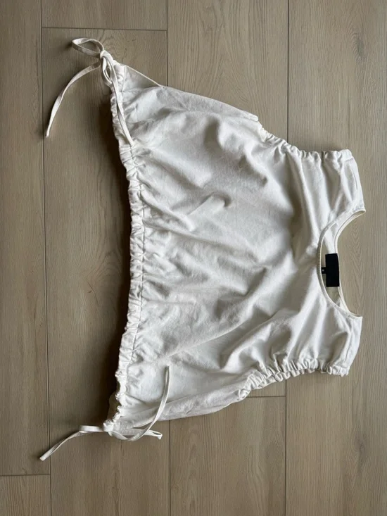 No.6 Anabel White Sleeveless Drawstring Top - Picture 3 of 4